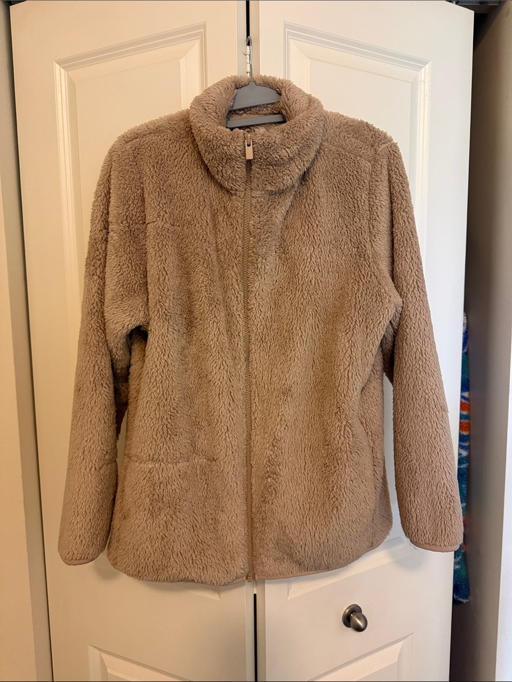 Uniqlo Taupe Faux Sherpa Jacket
